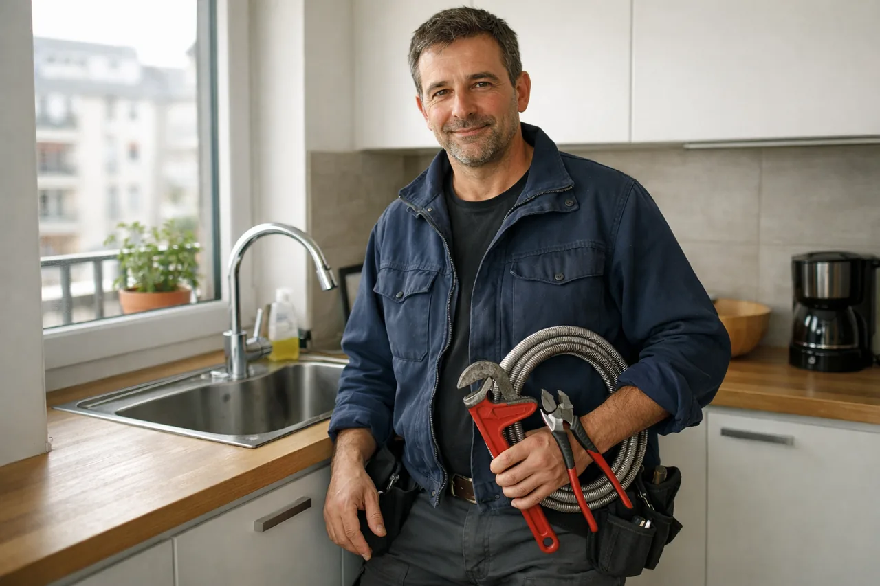 Intervention plombier à Bobigny : artisan au travail